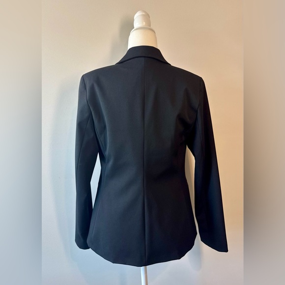 Express The Editor Studio Stretch One Button Black Women's Blazer Size 10 - Picture 8 of 16